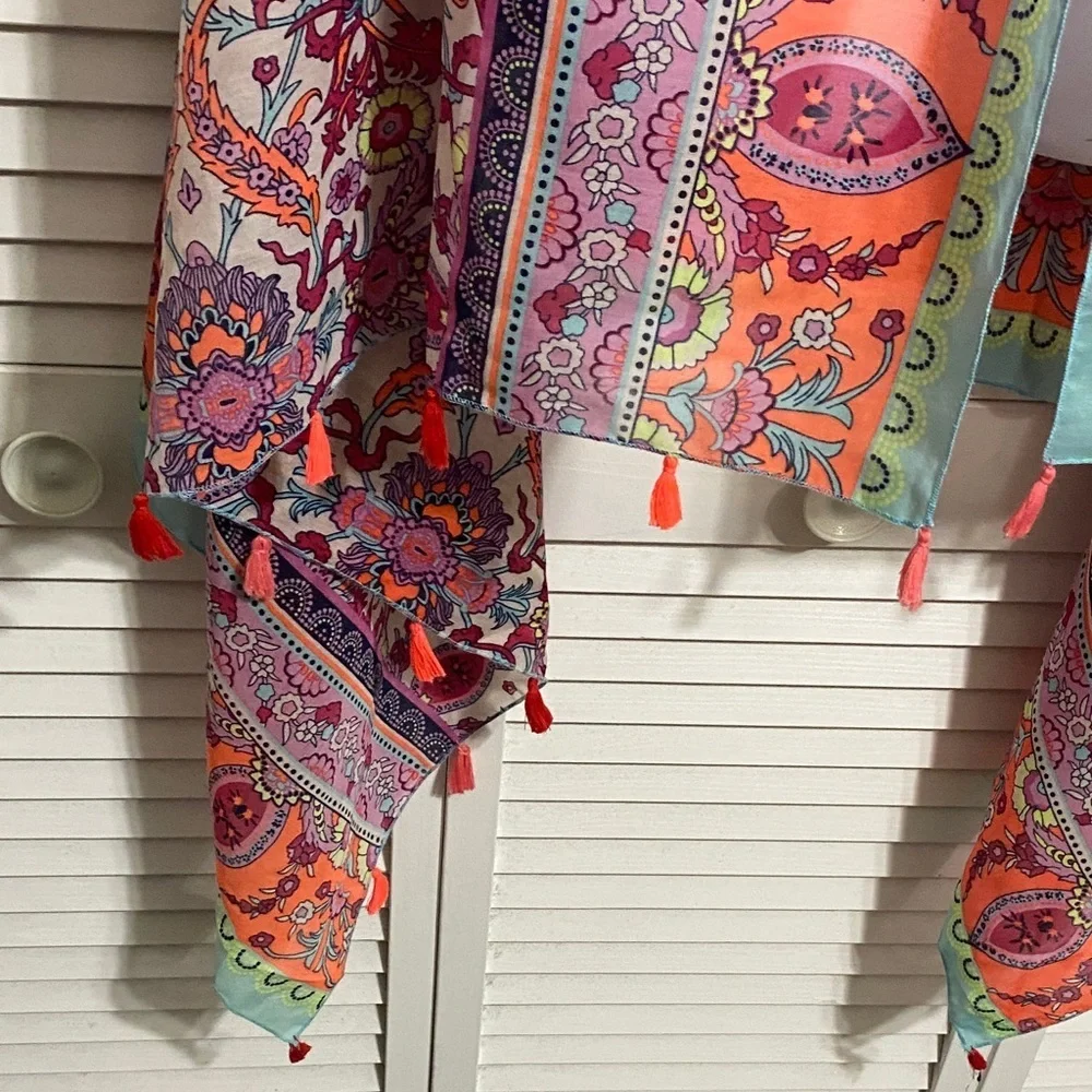 Aldo Colorful Bohemian Scarf with Tassels